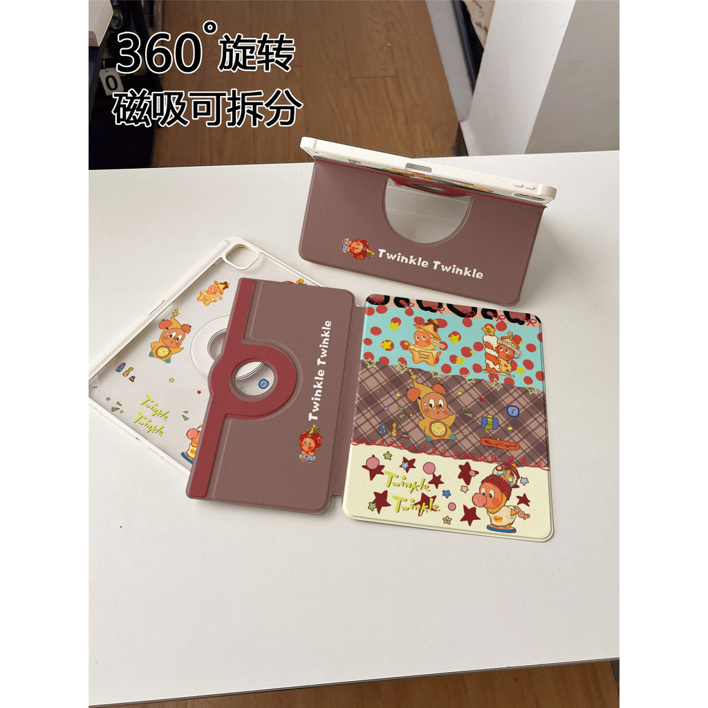 ยี่ห้อใหม่น่ารักสีขาว Starman Apple iPad 10th Generation เคสป้องกันแบบพับได้, เหมาะสําหรับ iPhone ai