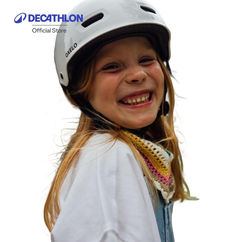 Decathlon Skateboarding Helmet White หมวกกันน็อคเด็กสำหรับเล่นอินไลน์สเก็ต สเก็ตบอร์ด สกู๊ตเตอร์ รุ่