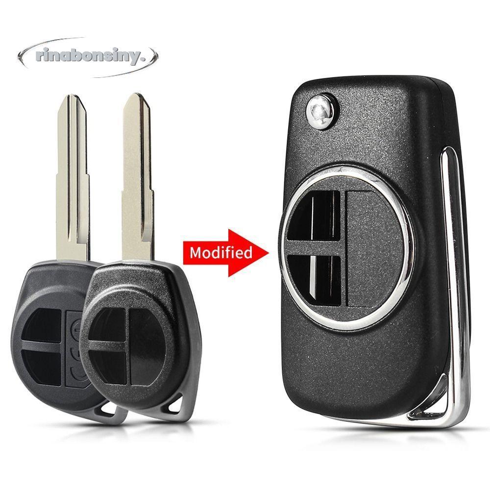 RINABONSINY Remote Key, 2 ปุ่มพับกุญแจรถ,ทนทาน Uncut HU133R/SZ11R ใบมีดพลิกกุญแจรถสําหรับ Suzuki Swi