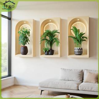 สติกเกอร์ติดผนังแบบ self-adhesive ลายใบไม้ 3D สีธรรมชาติ เพื…