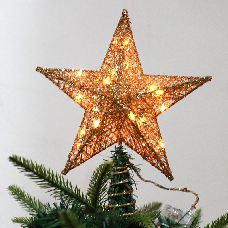 [Hot] Merry Christmas Tree Lights LED Christmas Tree Topper Star Lights สําหรับห้องนั่งเล่นตกแต่งสวน