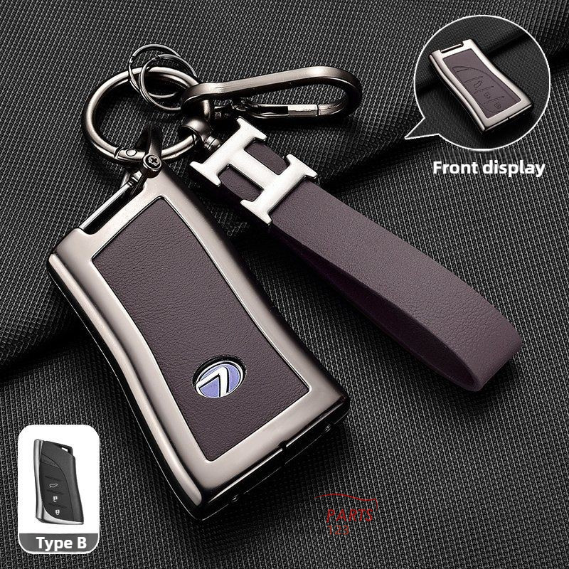 H พวงกุญแจสไตล์sinc โลหะผสมรีโมทกุญแจรถฝาครอบหนังแท้ Fob สําหรับ Lexus ES200 RX300 HX570 UX260 IS NX