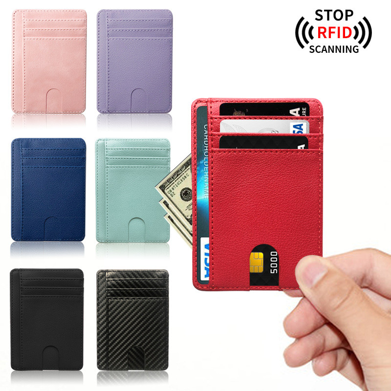 1K3Z RFID Anti-Degaussing Bank ผู้ถือบัตรป้องกัน Universal Multi-Card Slot PU Card 25.10.19