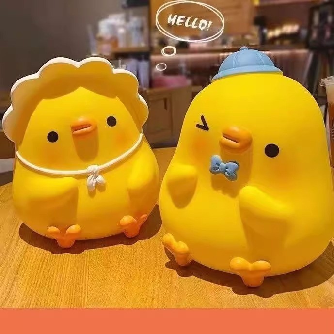 หยวนฉี เป็ดกระปุกออมสินไวนิลกล่องเงินเด็ก ต่อต้าน-ตก กระปุกออมสินที่กําหนดเองขายส่งความจุขนาดใหญ่ของเล่นเด็กผู้ชาย