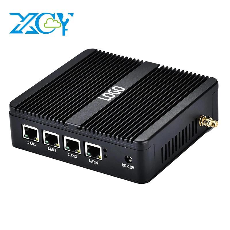 XCY Fanless อุตสาหกรรม Mini PC Celeron N2830 4x LAN HDMI VGA SIM Slot 4G Modem WiFi Win7/10 Linux สํ