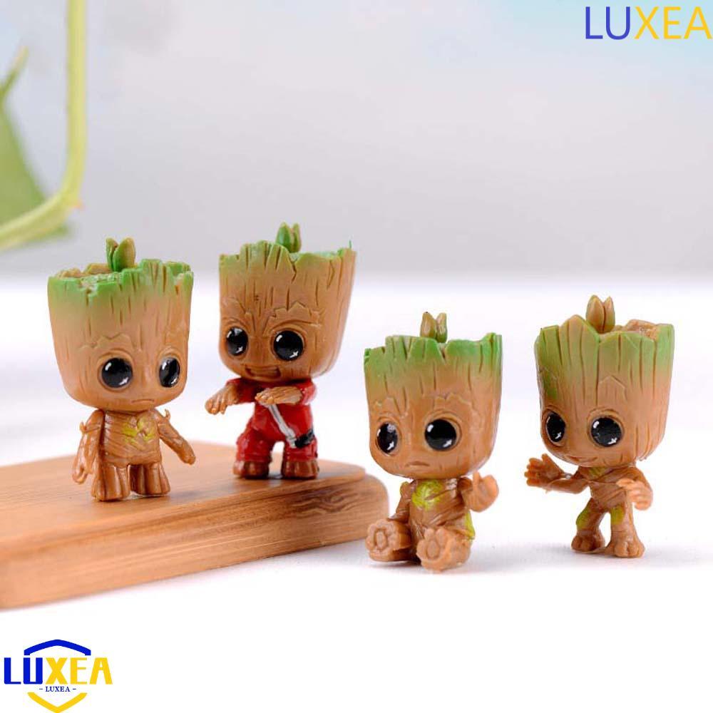LUXEA Groot รูปสําหรับของขวัญน่ารักสะสมรุ่นอุปกรณ์ตกแต่งภายในตุ๊กตา Mini Groot Action Figure