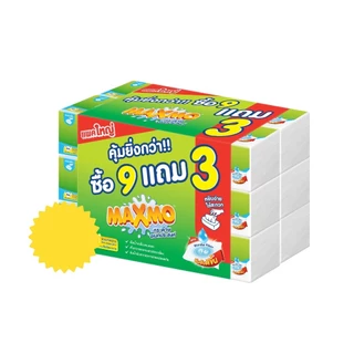 (แพ็ค 9 แถม 3 ห่อ) Maxmo แม็กซ์โม่ กระดาษอเนกประสงค์แบบแผ่น ทิชชู่ยกแพ็ค 85 แผ่น/ห่อ