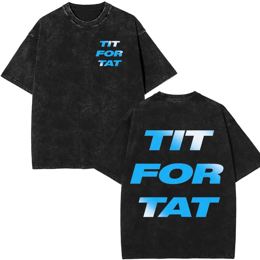 Vintage ล้าง Tate McRae TIT สําหรับ TAT อัลบั้มโลโก้ Merch T เสื้อผู้ชายเสื้อผ้าผู้หญิง Hip Hop Hara