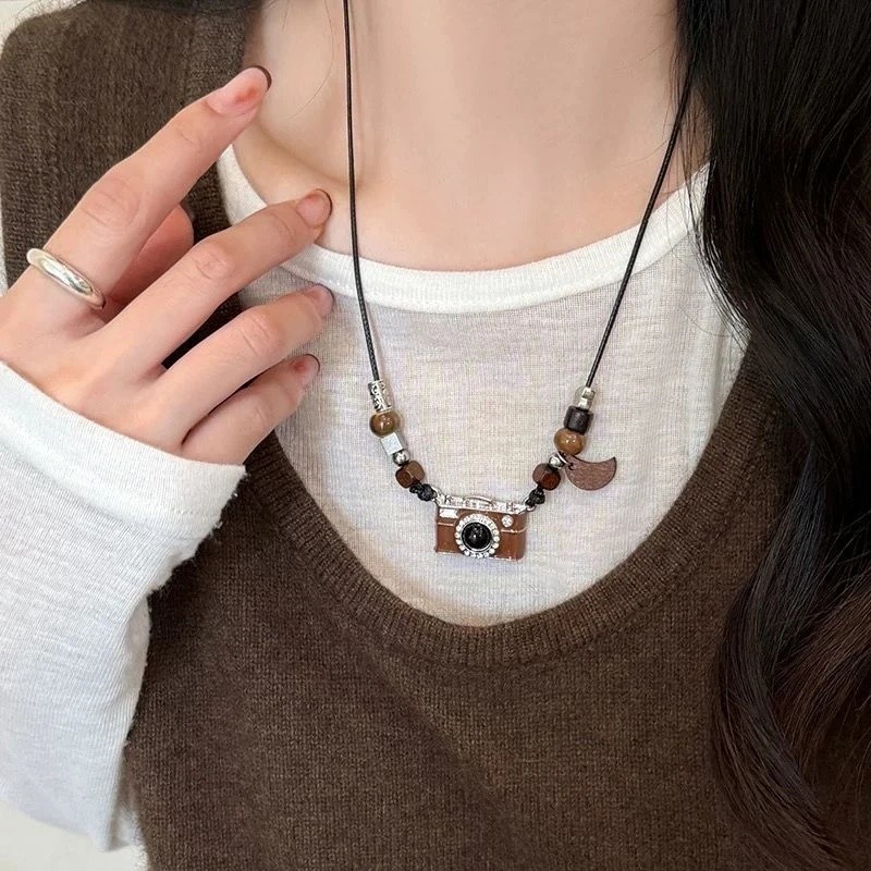 Top.street สร้อยคอ สไตล์เกาหลี Camera 📷 จี้/สร้อยเงิน สีเงิน วินเทจ style ผู้ชายและผู้หญิง🎁 - รูปที่ 2