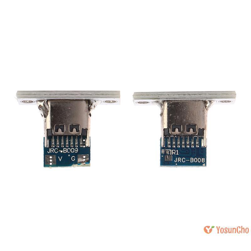 YosunCho] แจ็ค USB Type-C 2Pin 2P 4P แถบกันน้ํา Line Of Solder Joint หญิงเชื่อมต่อแจ็คพอร์ตชาร์จ USB Type C ซ็อกเก็ตเชื่อมต่อใหม่
