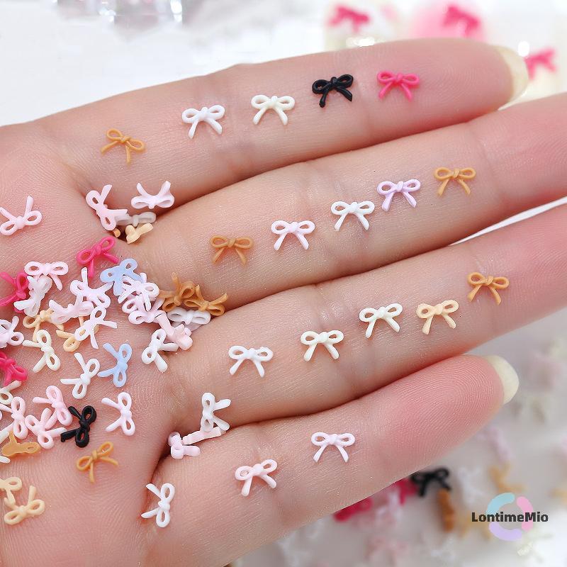 LontimeMio] 50 ชิ้นผสมโบว์เล็บ Charms สีสัน 3D เรซิ่น Bowknot ตกแต่งเล็บ Handcraft อุปกรณ์เสริมสําหรับ DIY เล็บ Salon ใหม่