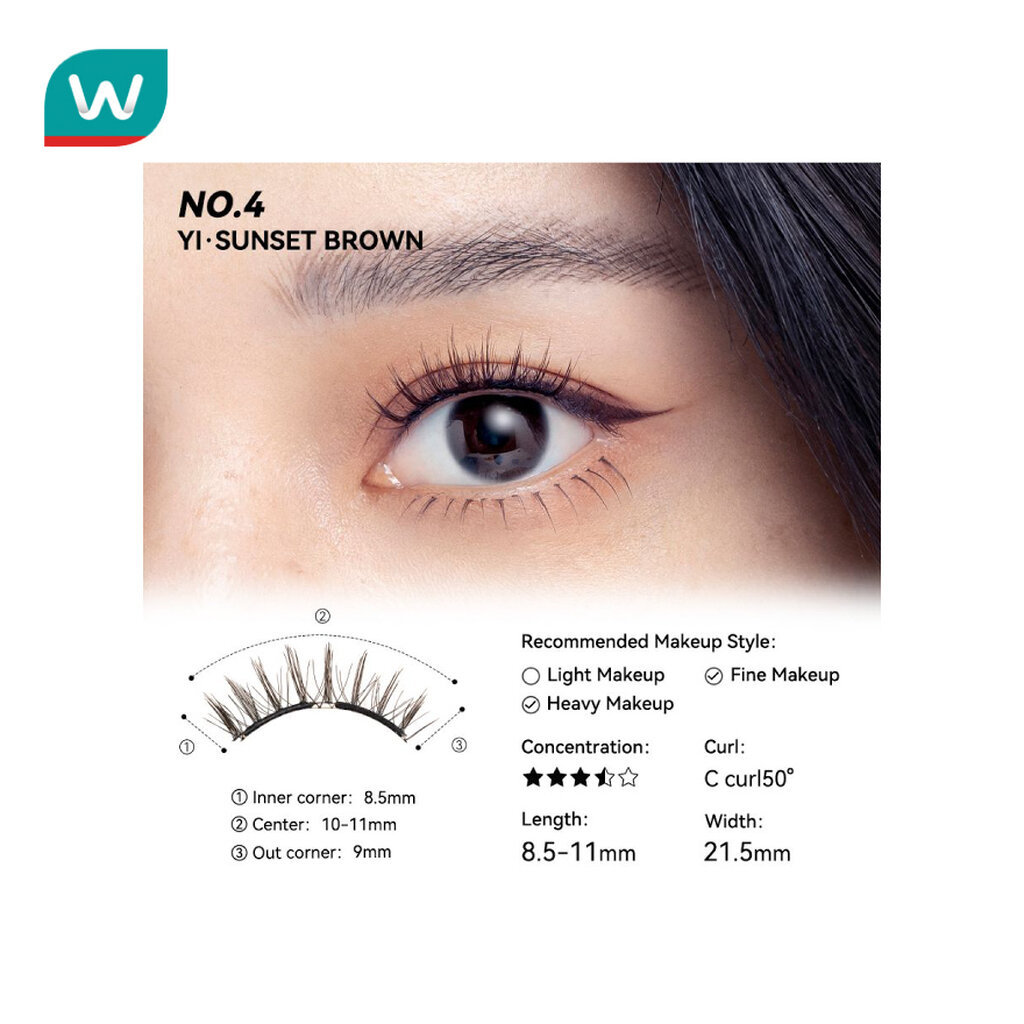 Wosado โวซาโด ซอฟท์ แมกเนติค เฟล อายแลช 1ชิ้น ซันเซ็ท บราวน์