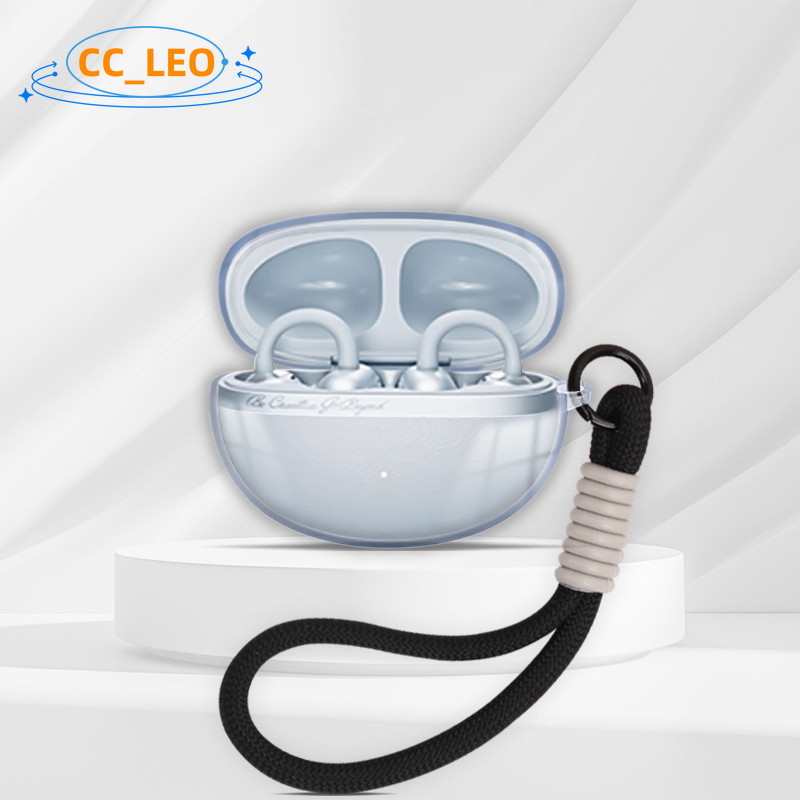 Case for QCY Crossky C50 Clear TPU Soft Case Cute Lanyard Suitable for QCY Crossky C50 Shockproof Shell Protective Sleeve
