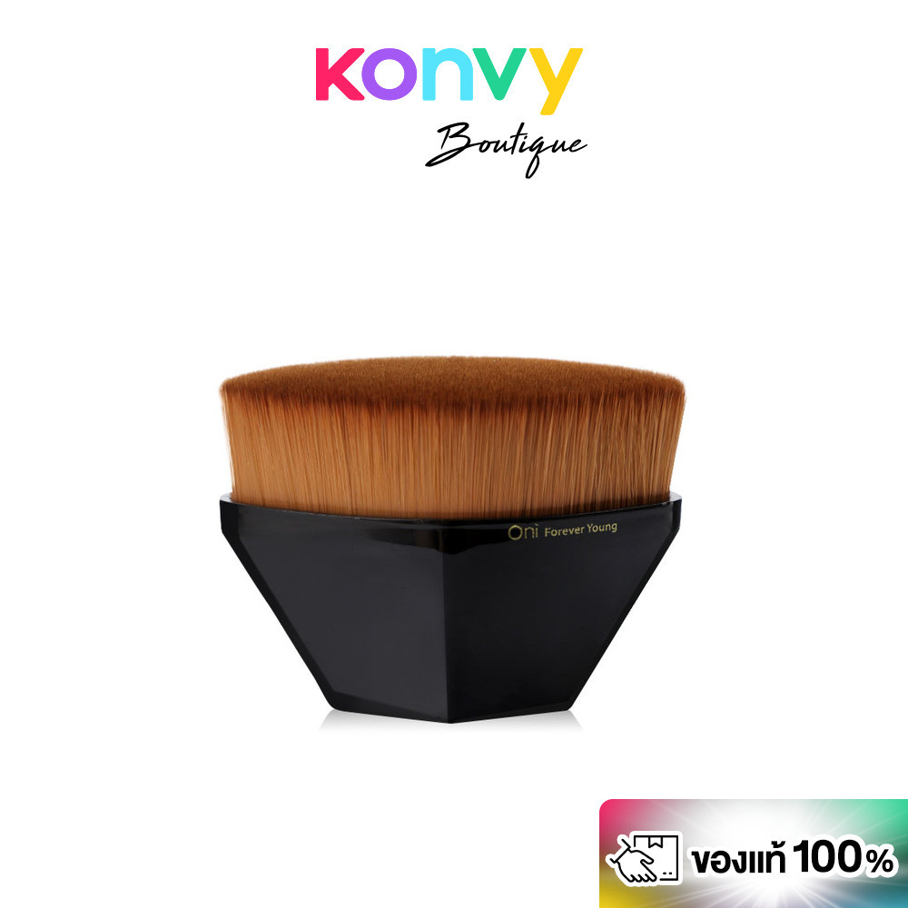 Oni Magic Petal Foundation Brush #Obsidian Black แปรงลงรองพื้นโอนิ หัวหกเหลี่ยม ขนแปรงนุ่ม ไม่บาดผิว เนียนกริบ.