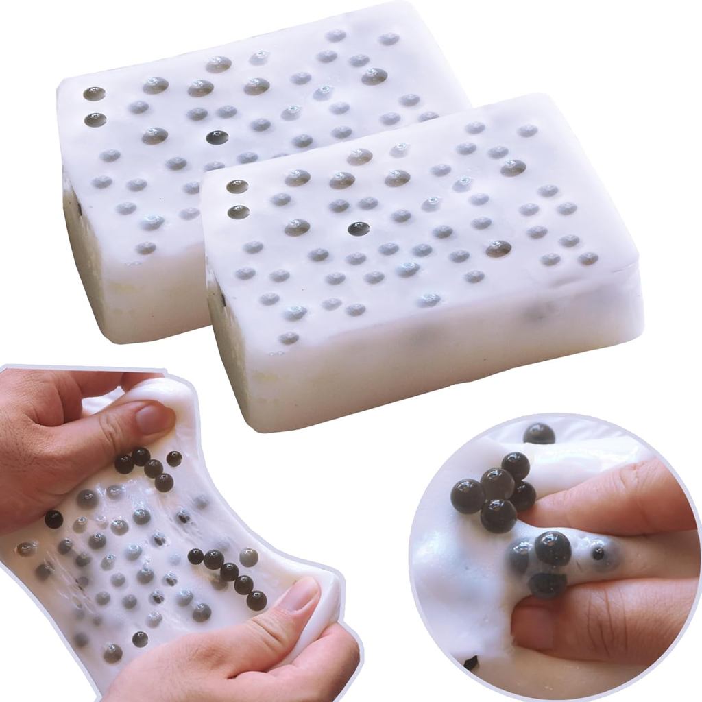 2PC Popping Pimple Toy, Square Skin Picking Fidget Toys Sensory Squishy Picky Pad สําหรับความเครียด Relive, หูหยิบสิว Popping Fidget ของเล่นสําหรับผู้ใหญ่ (2PC สีขาว)