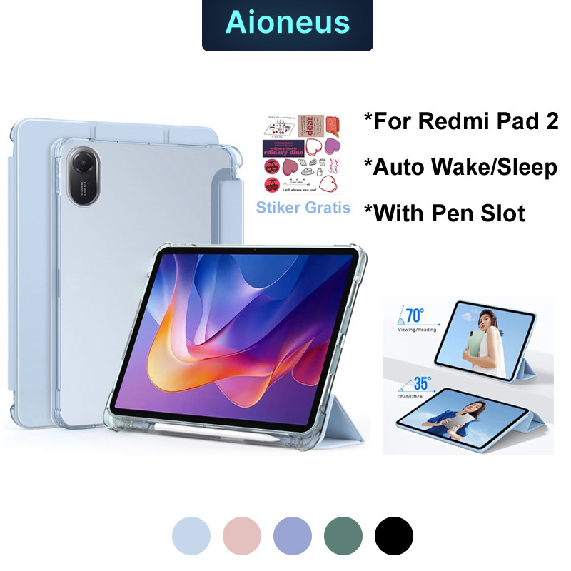 เคส สำหรับ Redmi Pad 2 2025 ใช้สำหรับ Xiaomi Redmi Pad 2 11 นิ้ว Case พร้อมถาดใส่ปากกา ฝาพับโปร่งใส 