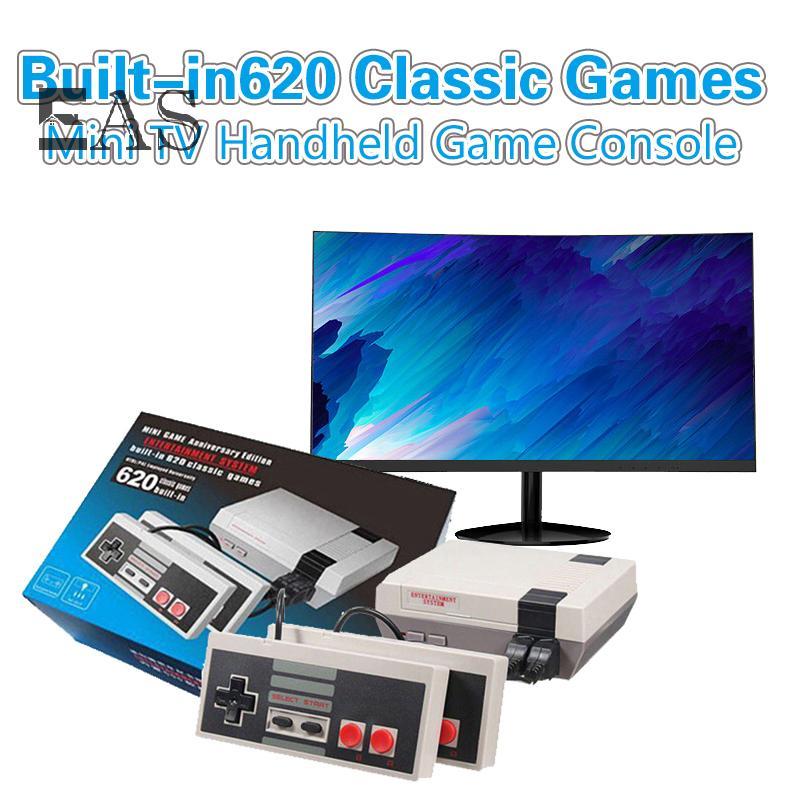 [EA] มินิทีวีมือถือครอบครัวสันทนาการคอนโซลวิดีโอเกมเอาต์พุต AV ในตัว 620 เกมคลาสสิก Dual Gamepad Gam