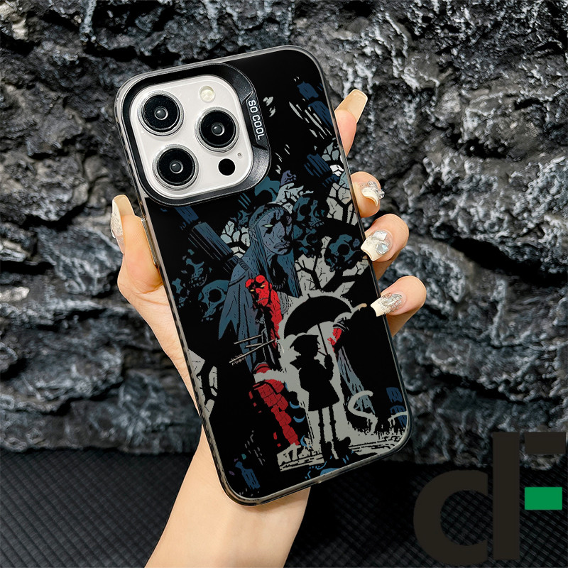 IPHONE Hellboy IMD Matte เคสกันกระแทกกล้อง - iP 11/12/13/14/15/16/17/Air/Plus/Pro/Max/SAMSUNG
