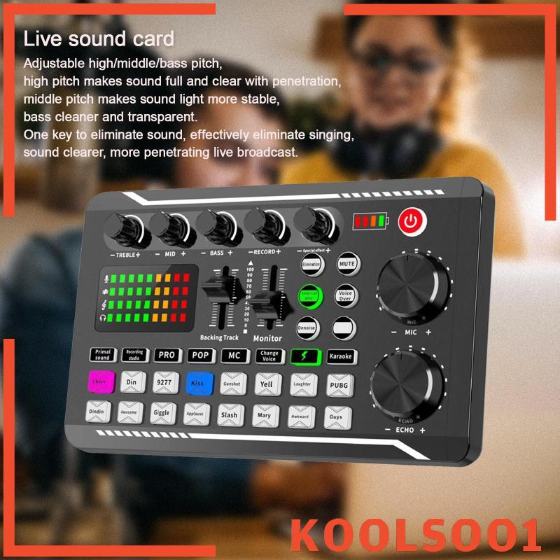 [Koolsoo1] F998 การ์ดเสียง 16 เอฟเฟกต์เว็บคาสต์ 8 โหมดเสียงสําหรับการยอมรับเสียง Playback Live Voice