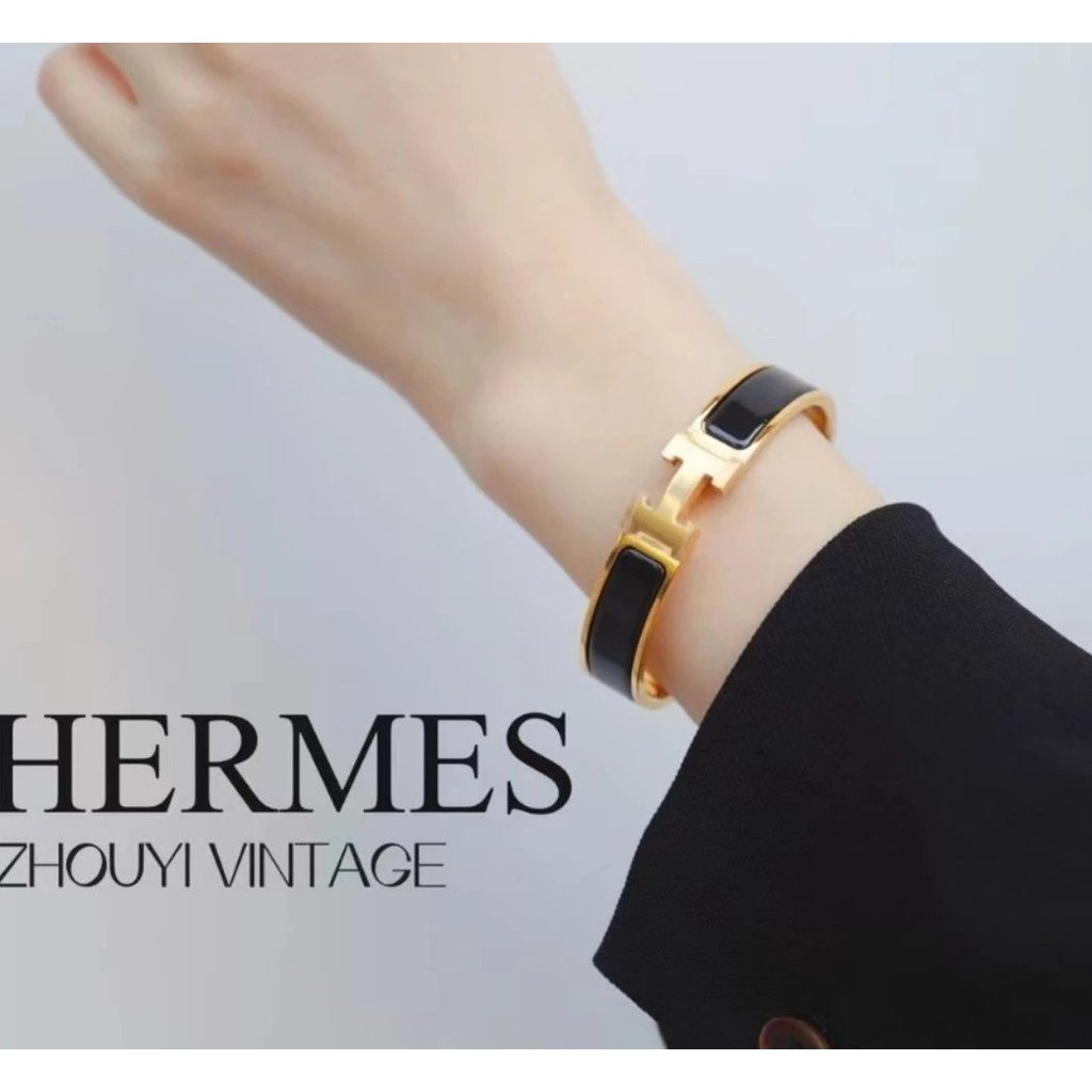 สร้อยข้อมือ Hermes Classic H แบบเคลือบ Electroplating 24K มาพร้อมป้ายเหล็กภายใน เป็นของขวัญพรีเมียมส