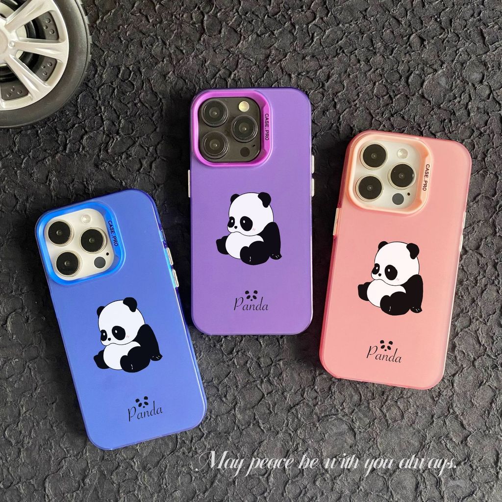 ภาษาอังกฤษ Panda สีสัน Silver Vitality กรณีเหมาะสําหรับ iPhone เคสโทรศัพท์เหมาะสําหรับ iPhone 17 PRO