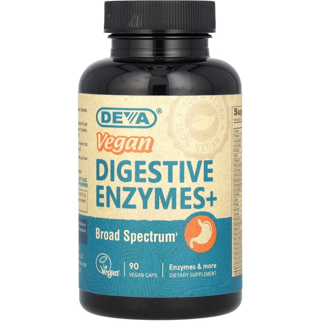 Deva Vegan Digestive Enzyme+, 90 แคปซูลมังสวิรัติ