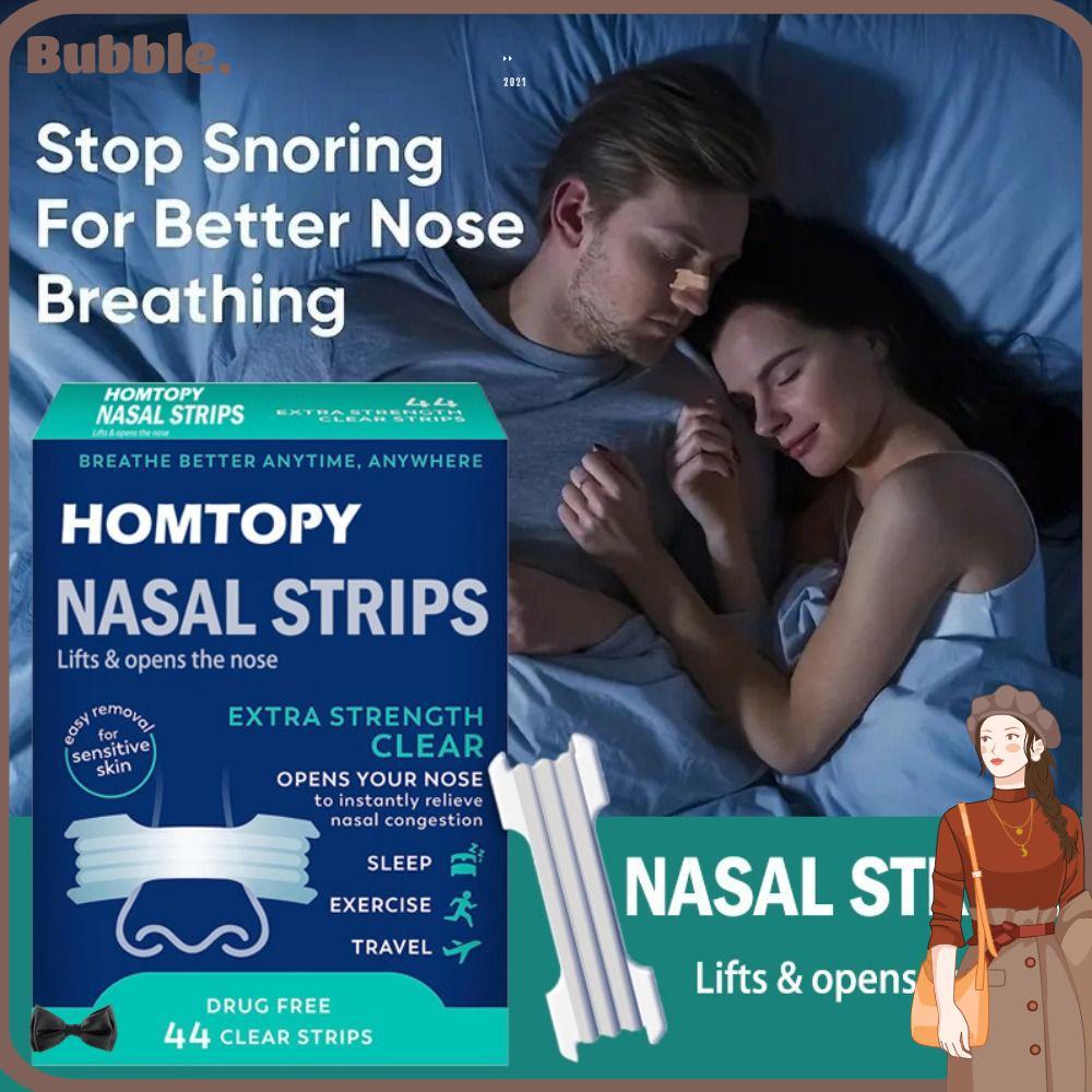 BUBBLE Nose Strips, Sensitive Skin Stop Solution Better Breathe Extra Strenght Nasal Strip, ขวาซ้าย 