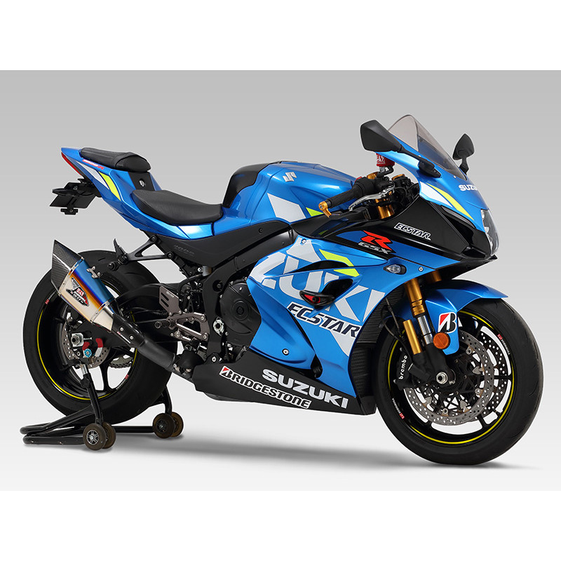 Yoshimura เหมาะสําหรับ SUZUKI SUZUKI GSX R1000R R11Sq Titanium Alloy Burnt Blue กลางหางส่วนท่อไอเสีย