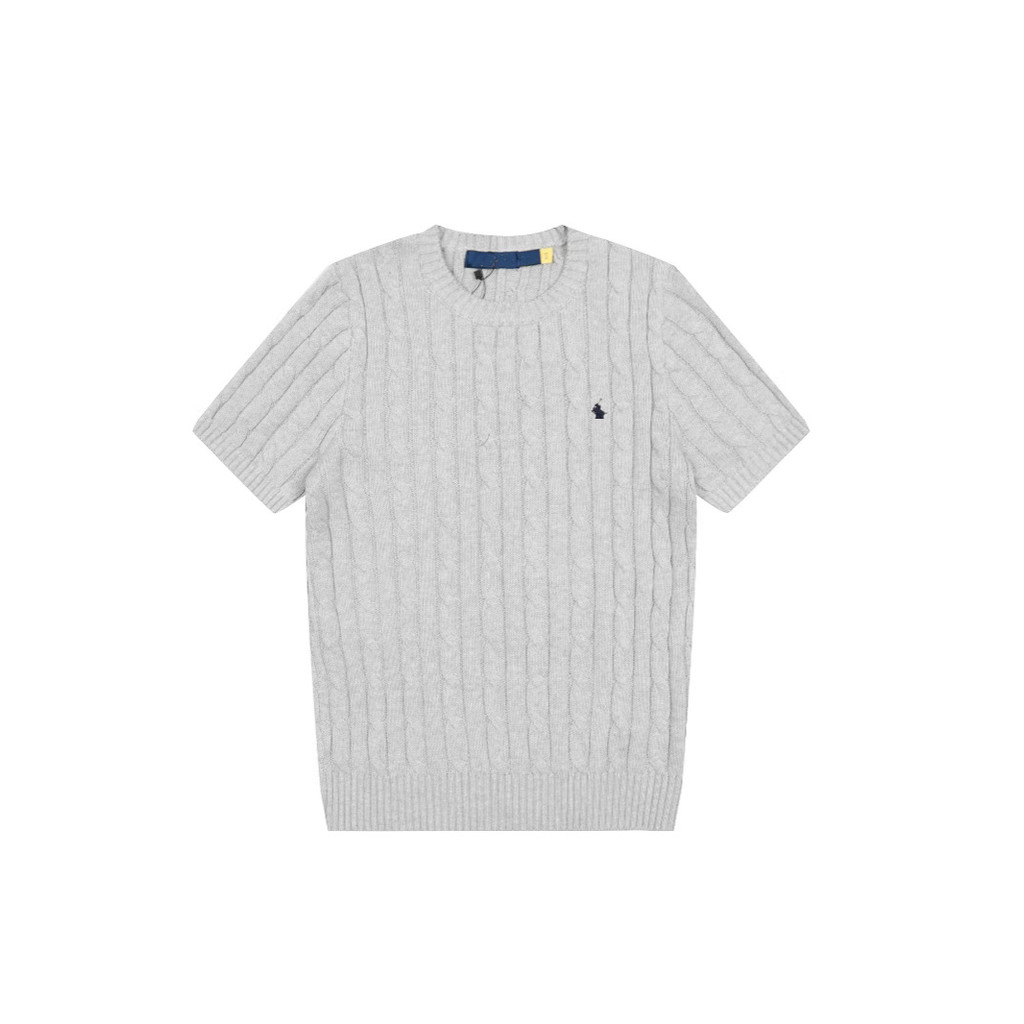 เสื้อกันหนาวผู้หญิง Ralphs House RL ลายถักทวิสเท็ด พอย แขนสั้น สวมใส่ง่ายรอบคอมีสไตล์