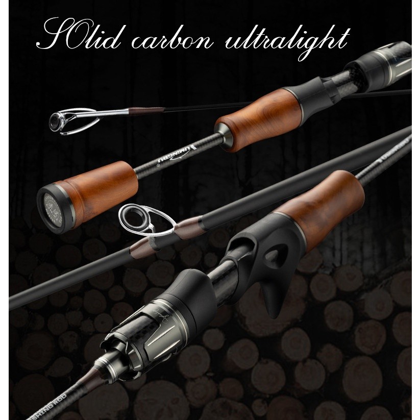 【TRAINFIS】58g/28lb Ultralight Rod Wood Handle Rod Ul Spinning Rod Baitcasting Rod Solid Carbon Fishi