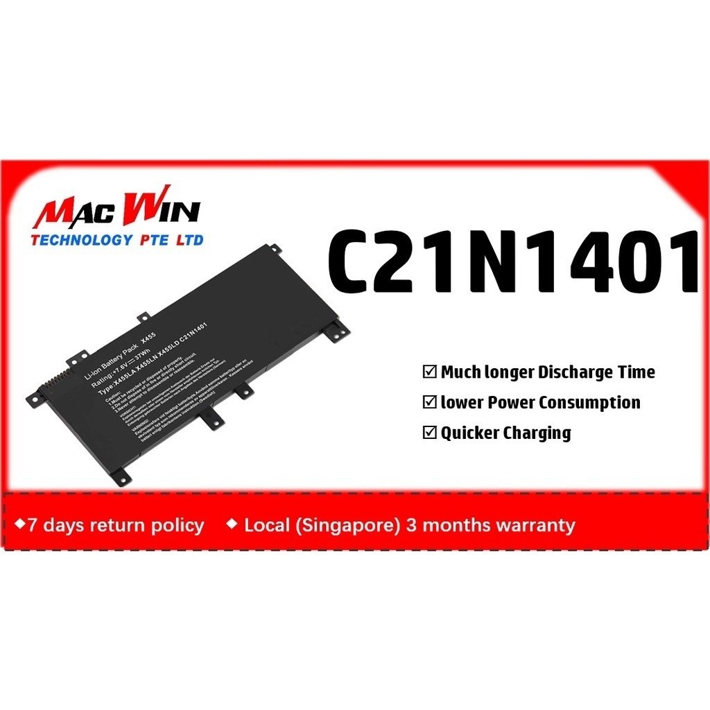 New 7.6V 37Wh C21N1401 Battery Compatible with Asus X455LA C21PQCH PP21AT149Q1 Series