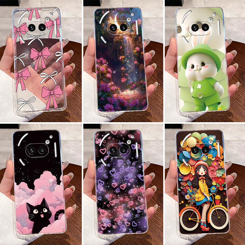 สําหรับ Nothing Phone (2a) / (2a) Plus Case Clear Luxury Cute Love Rabbit Funny TPU Soft Silicone Bu