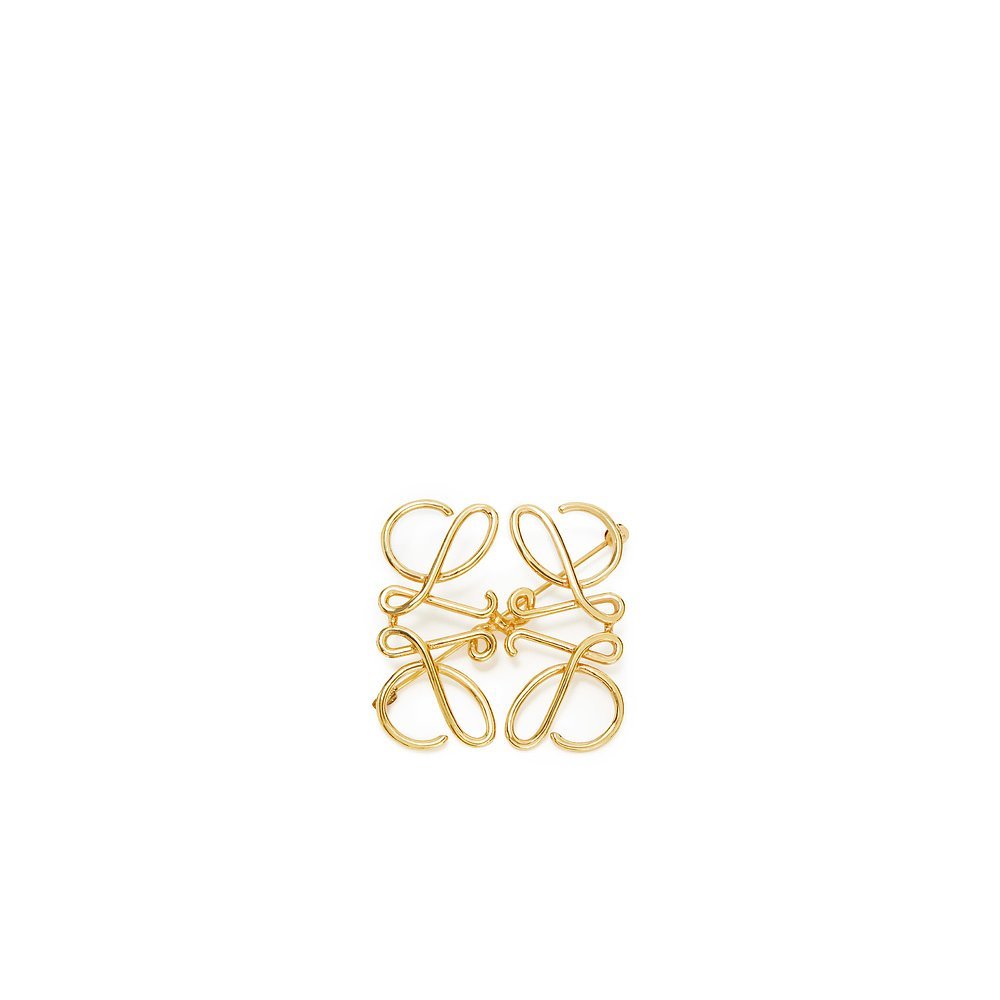 European Direct Mail LOEWE Anagram Pattern Gold All-Match เข็มกลัด LOEWE เข็มกลัด Anagram