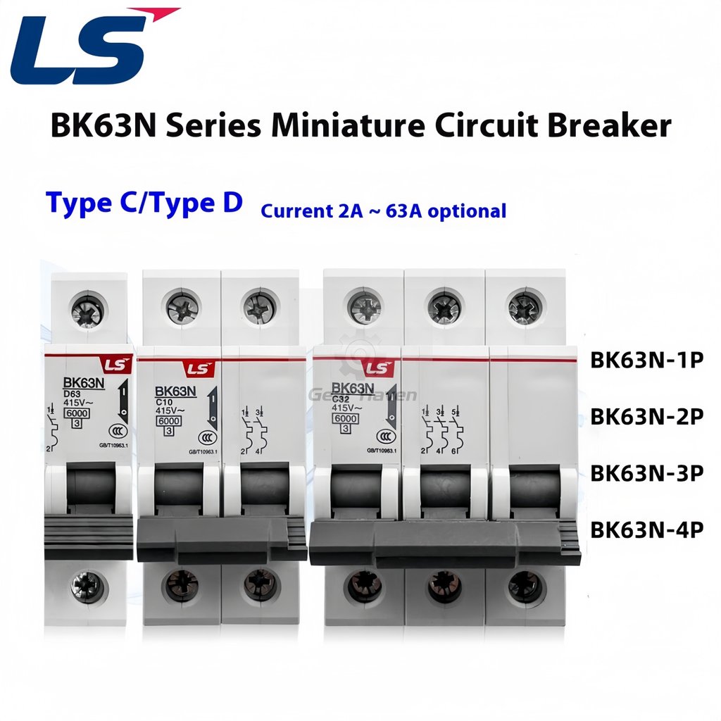 เบรกเกอร์ขนาดเล็ก LS CD ประเภท BK63N-1P 2P BK63N-3P 4P สวิตช์อากาศ pxc7