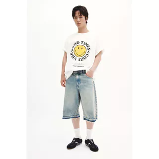 H&M(เอชแอนด์เอ็ม) เสื้อยืดผ้าฝ้ายพิมพ์ลายทรงหลวม ผู้ชาย 1340540_1