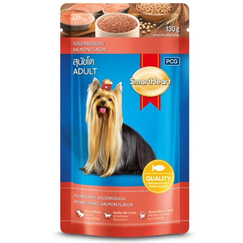สมาร์ทฮาร์ทเพาช์รสปลาแซลมอน 130กรัม Smart Heart Pouch Salmon Flavor 130g. [หมายเลขบาร์โค้ด 8850477014916 ]