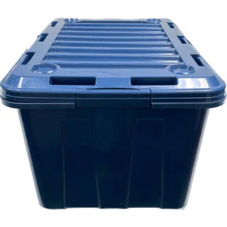 GlobalHouse KPC กล่องพลาสติก มีล้อ 100ลิตร 46x66x34cm. รุ่น KCW-100-02B สีน้ำเงิน