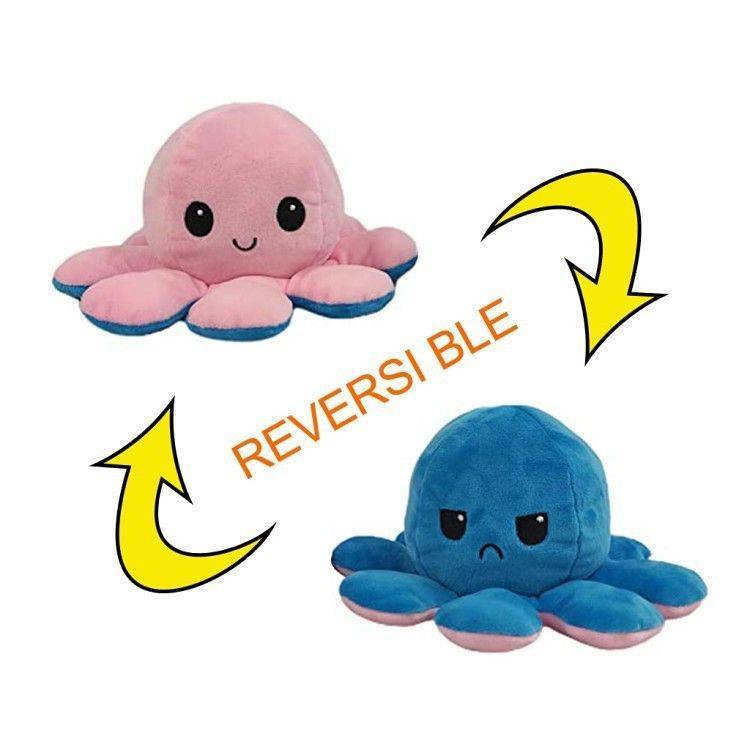 Cute Flip Octopus Doll Double-Sided Expression Flip Small Octopus Plush Toy ZKYP