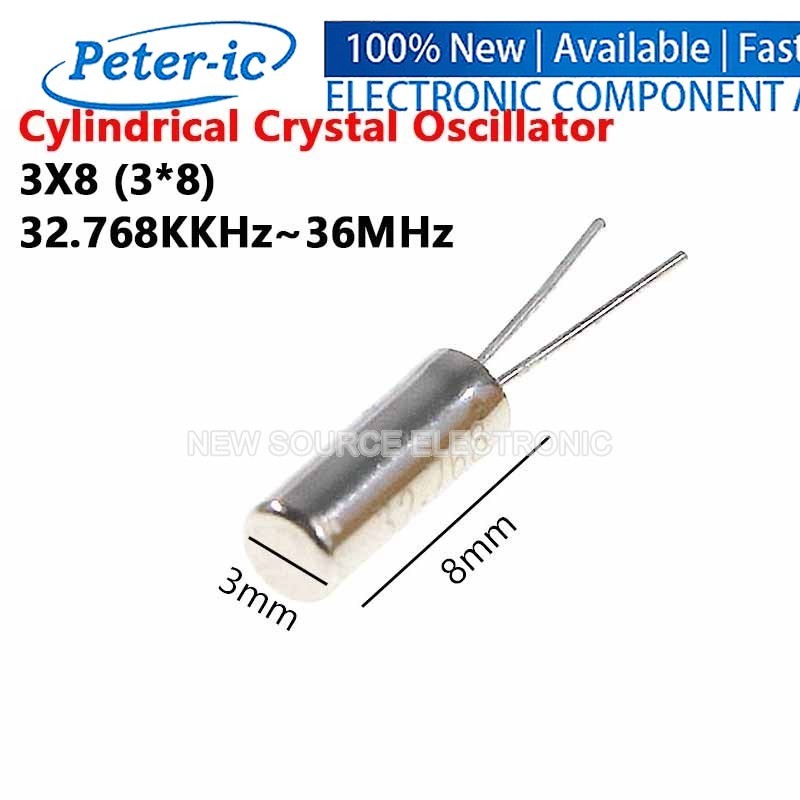 (10 ชิ้น) 3X8 ทรงกระบอกคริสตัล Oscilator 3*8 32.768K 38K 40K 75K 3.6864M 4M 4.9152M 6M 7.6M 8M 10M 1