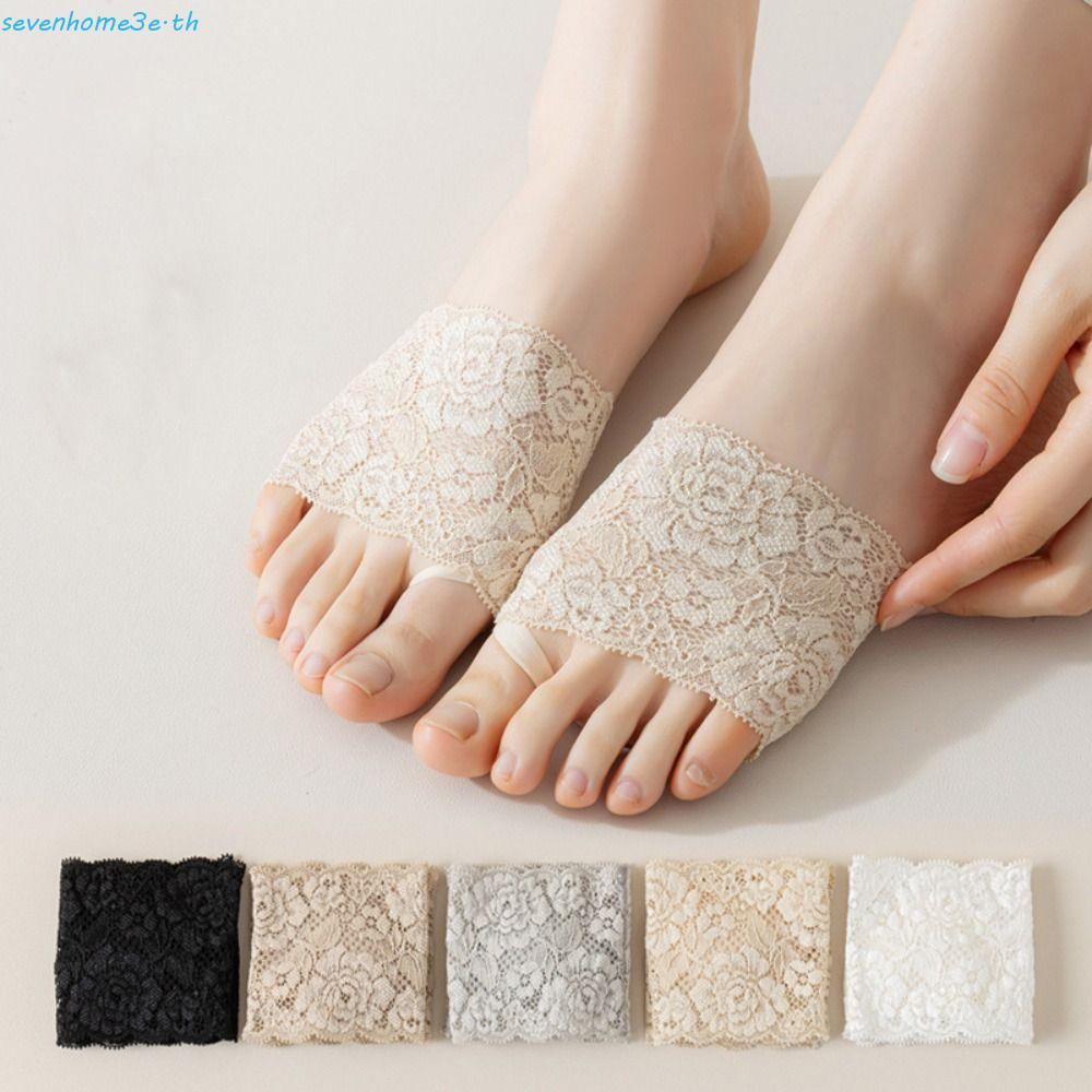 SEVENHOME3E ถุงเท้าแยกนิ้วเท้า Forefoot ถุงเท้าลูกไม้ครึ่งปาล์มถุงเท้าผู้หญิงถุงเท้าผ้าฝ้าย Foot Care