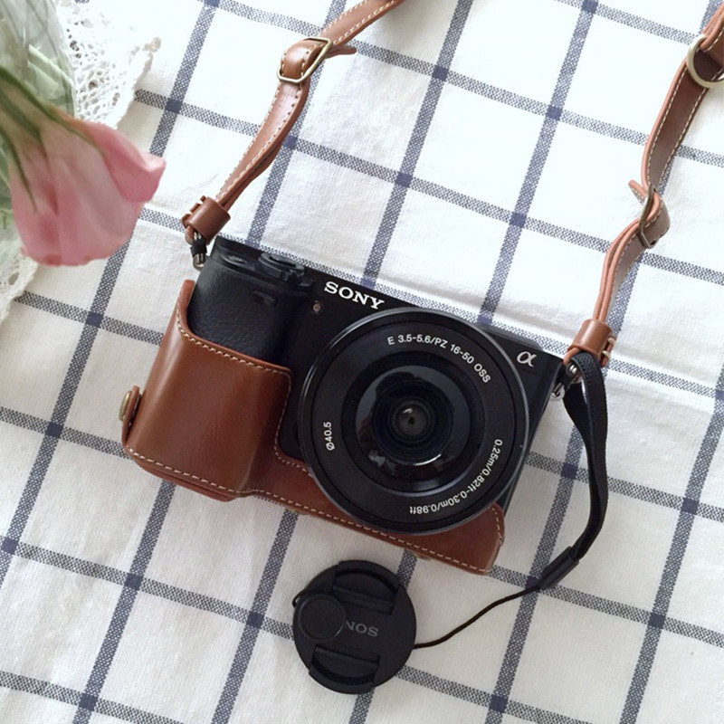 เหมาะสําหรับ Sony a6400a6300a6000A6100 A7RM2 a7k กระเป๋ากล้อง ZV-E10 ฐานซองหนัง