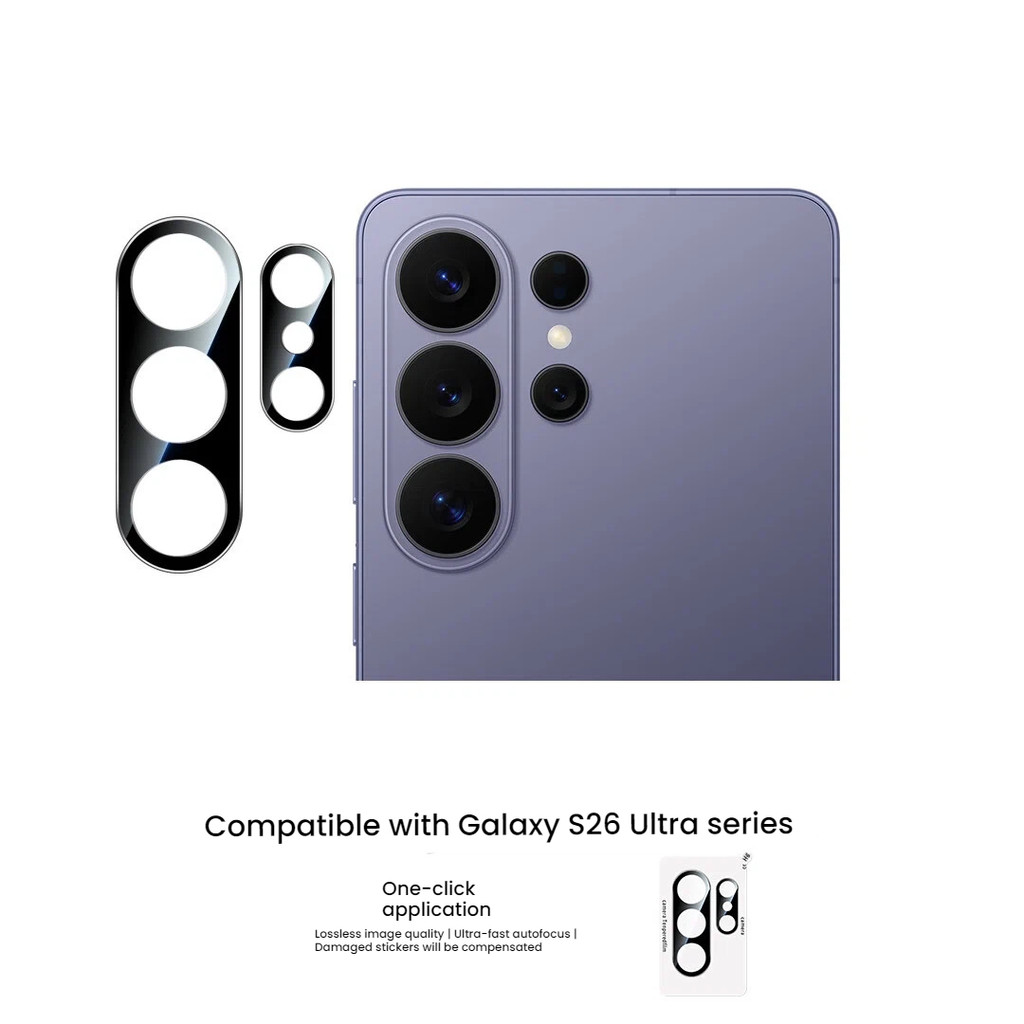 9H ความแข็งสีดําผ้าไหมพิมพ์เลนส์ฟิล์มสําหรับ Galaxy S22/S22 Plus/S22 Ultra/S23/S23 Ultra/S24 FE/S24 