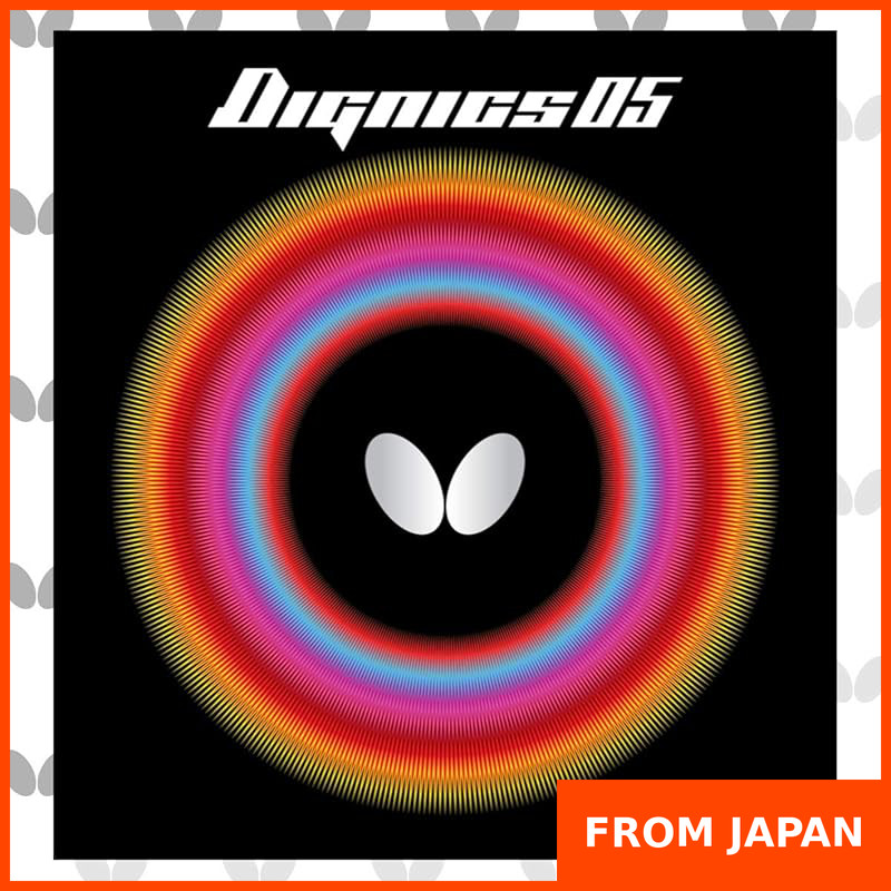Butterfly Dignics 05 High Tension Table Tennis Rubber, Thick, Inverted, Red/Black