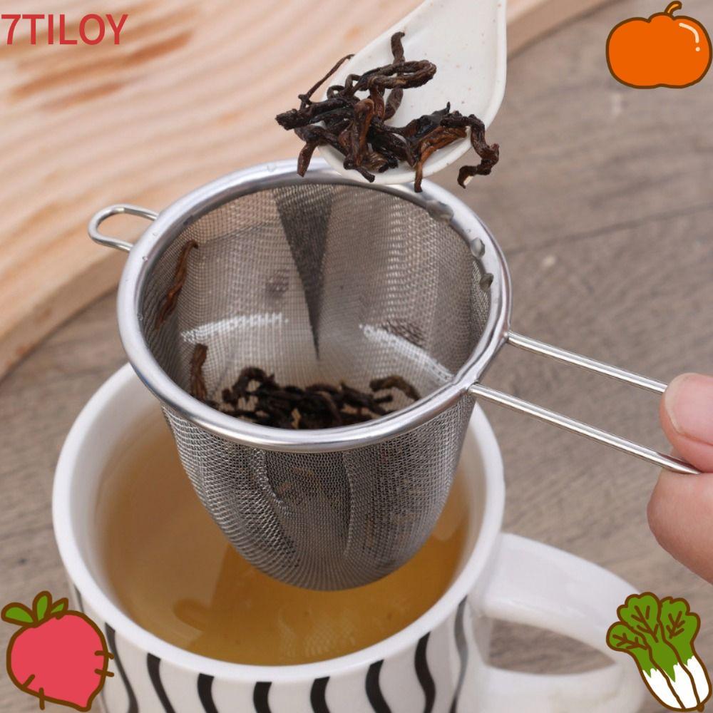 7TILOYSHOP ที่กรองชาสแตนเลส,พร้อมมือป้องกันการเผากรองชา,หลวม Leaf Tea Diffuser ตาข่ายละเอียดพิเศษเครื่องมือครัวตาข่ายกรอง