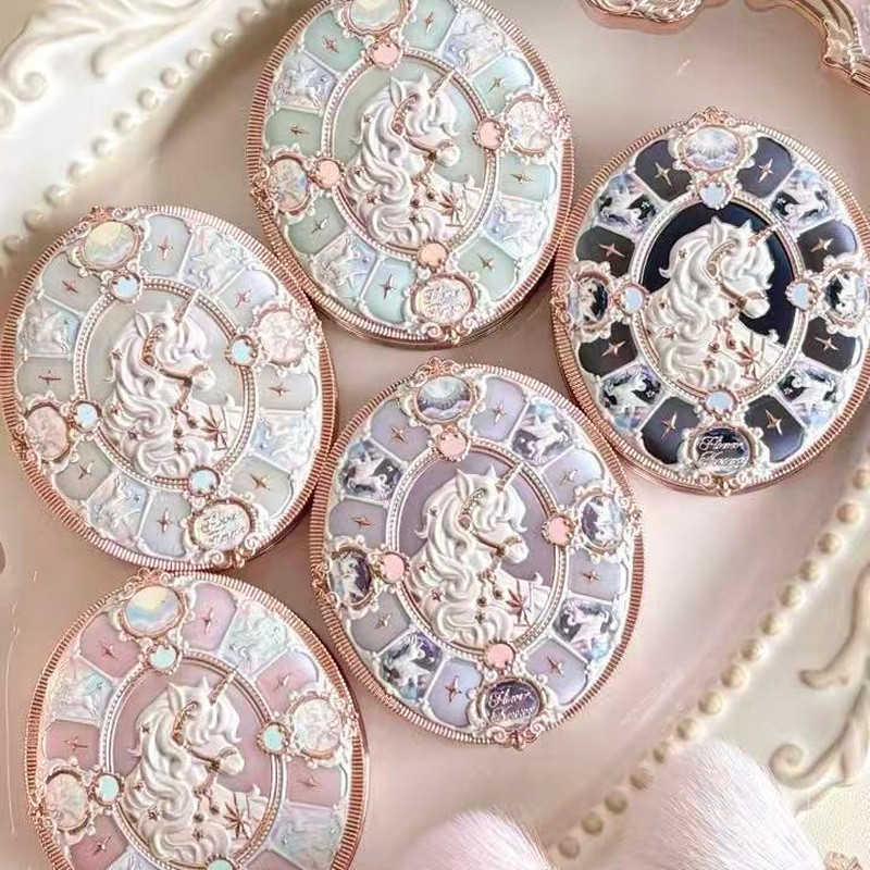 Flower Knows Knight Unicorn Satin Blush – โทนนู้ด, น้ําหนักเบา, การปรับผิว, Watery Satin Finish