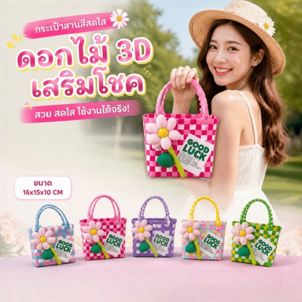 ถุงของขวัญโทนสีโดปามีน ดีไซน์เก๋ ขนาดใหญ่ ตะกร้าหิ้ว กระเป๋าถืออเนกประสงค์ กระเป๋าสะพายข้างสำหรับกิจกรรมกลางแจ้ง