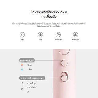 Xiaomi Compact Hair Dryer H101 ไดร์เป่าผม | ไดร์เป่าผมไฟฟ้า | ไดร์เป่าผมไอออน แบบพกพา | ไอออนลบ 5 ล้าน | รับประกัน 1 ปี
