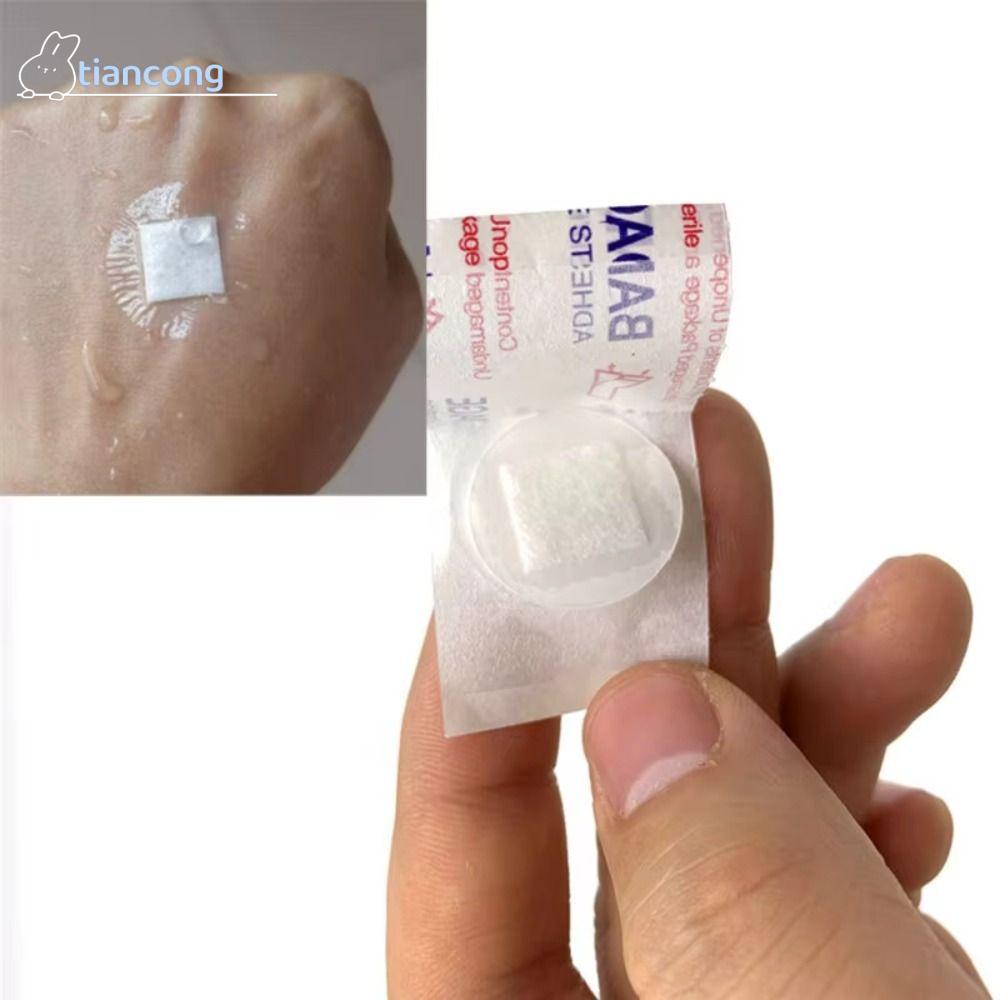 TIANCONG 100 ชิ้น Waterproof BandAid, Round Shape Breathable Transparent Steile Tape, Mini Wound First Fixation Tape Wound Dressing