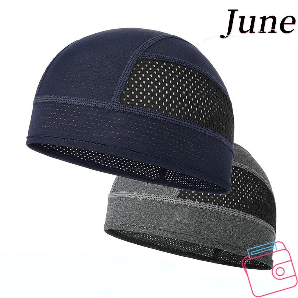JUNEGOODS หมวกด้านในหมวกกันน็อค, หมวกบีนนี่แบบเรียบง่ายดูดซับเหงื่อ, กันน็อคระบายอากาศแห้งเร็วคุณภาพสูงผู้ชาย