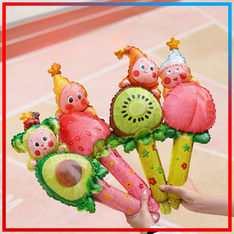 [ผลิตภัณฑ์ใหม่] Starman Balloon Fruit Starman Cartoon Balloon Handheld Balloon Birthday Photo Props KOE3